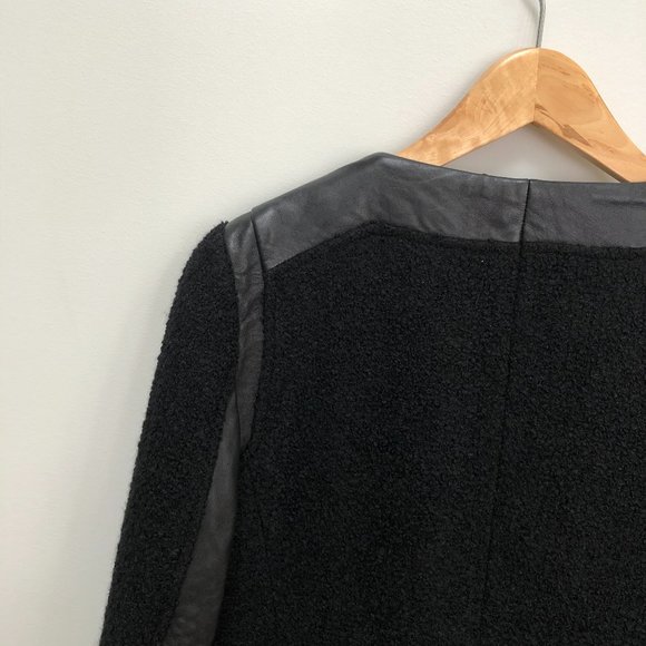 Club Monaco bouclé and leather jacket. Size 4 - Picture 7 of 8